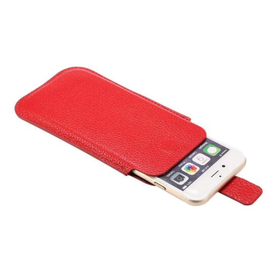 Pouch case IPhone 4 - Rood leder